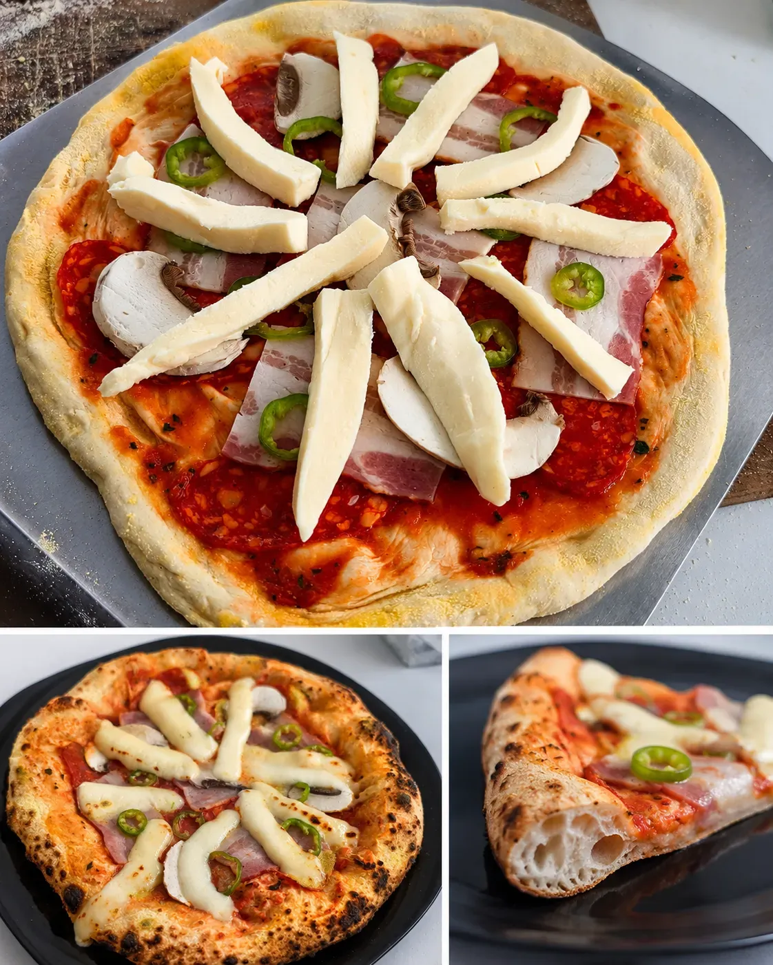 nápolyi jellegű házi pizza