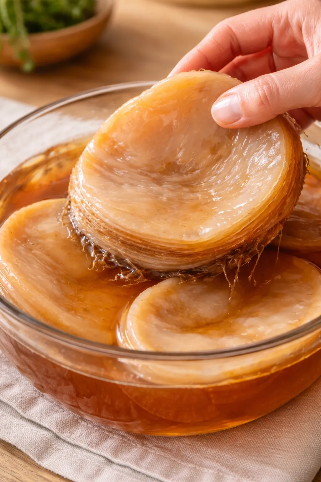 kombucha tányérban