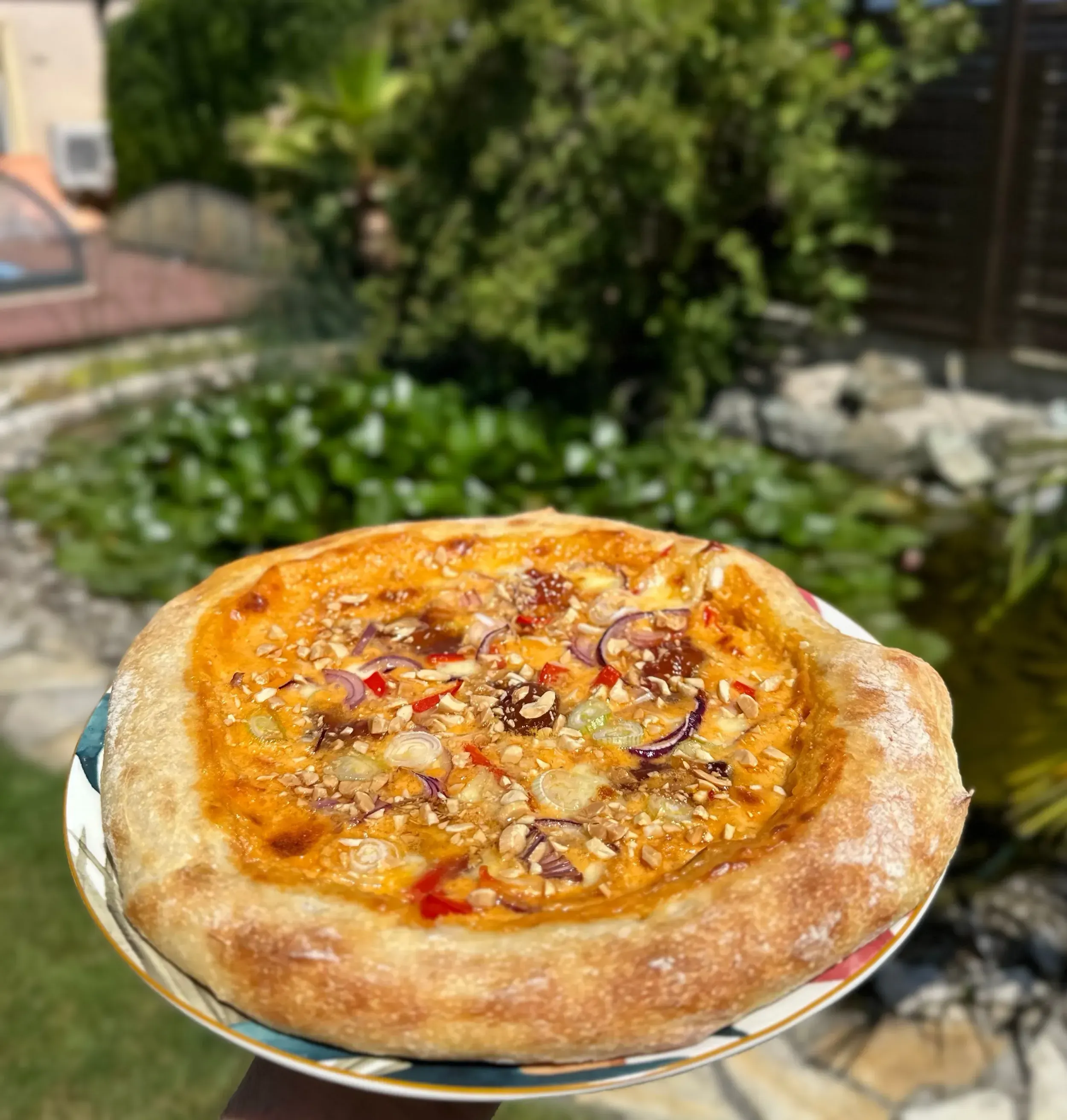 egyszerű satay stílusú pizza