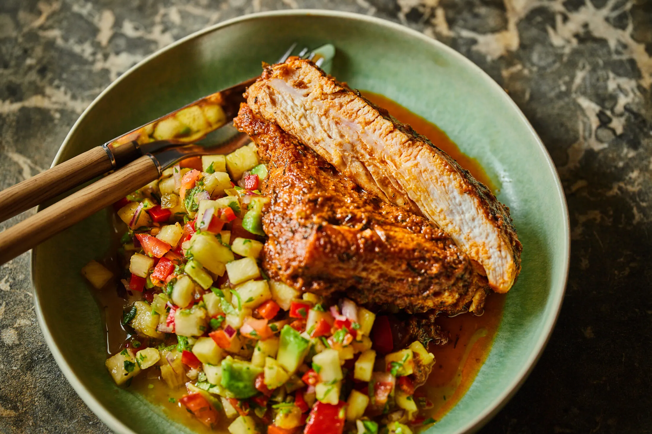 cajun-pulykamell-ananaszos-salsaval