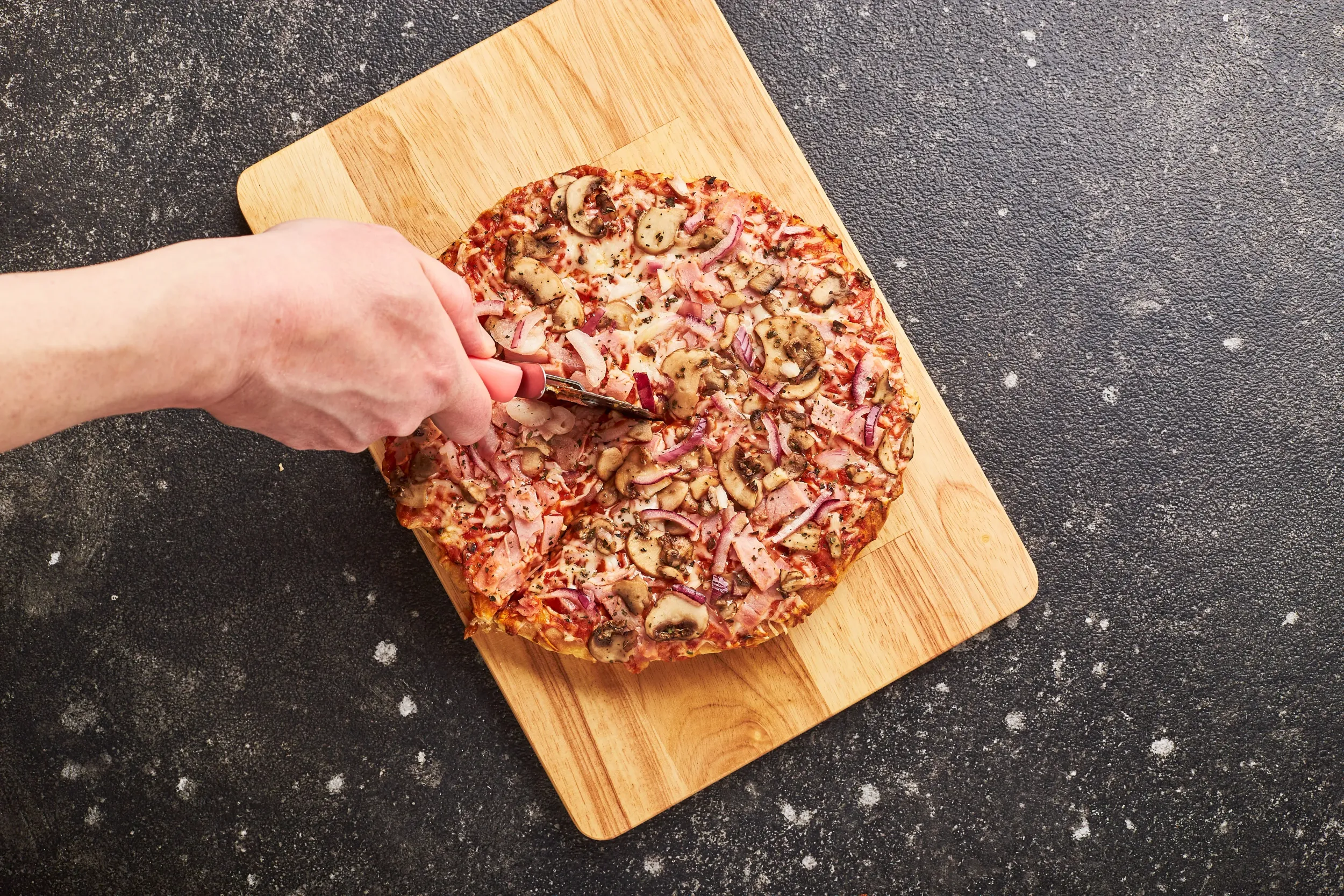 fast-food-baked-frozen-pizza-with-ham-mushrooms-cheese-thick-dough-ready-eat