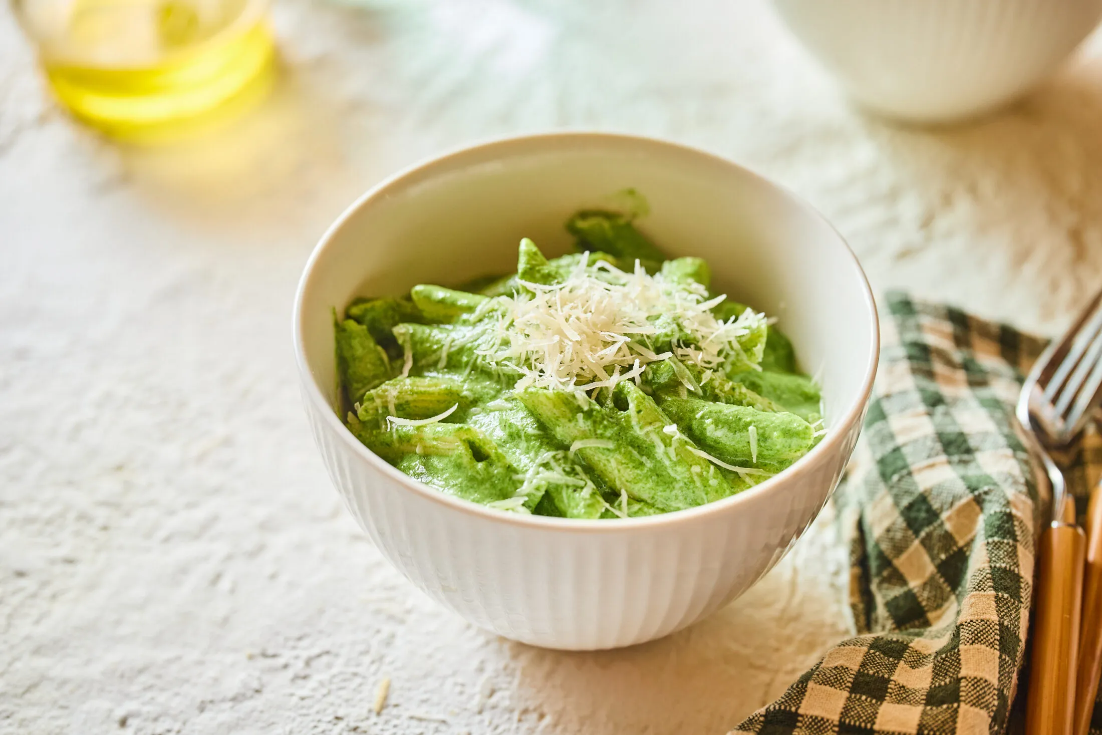 Gyors spenótos penne recept