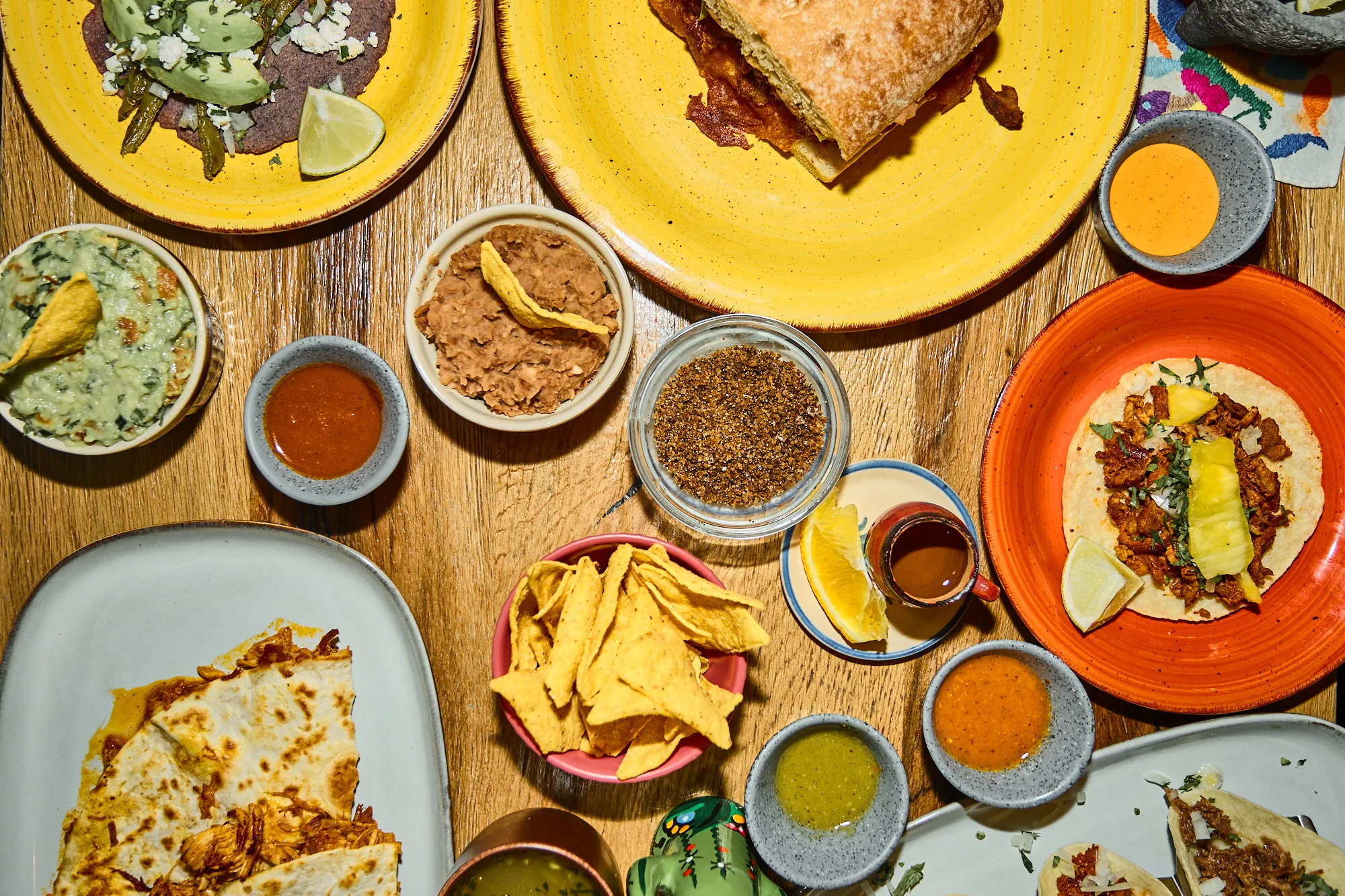 Megterített asztal a La Chiquita Taqueríában