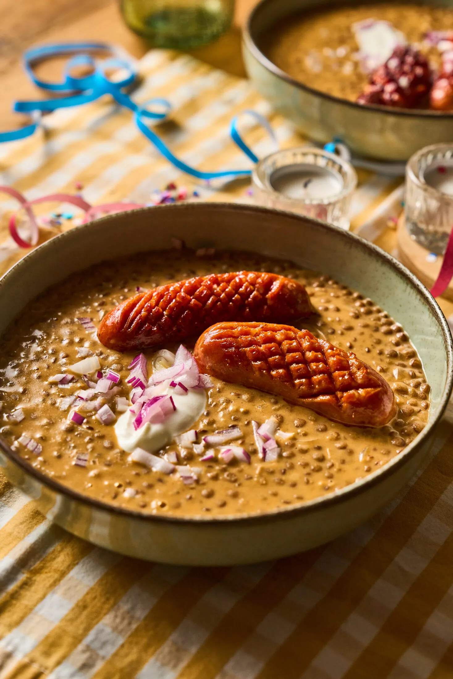 Lencsefőzelék sült debrecenivel szilveszterre