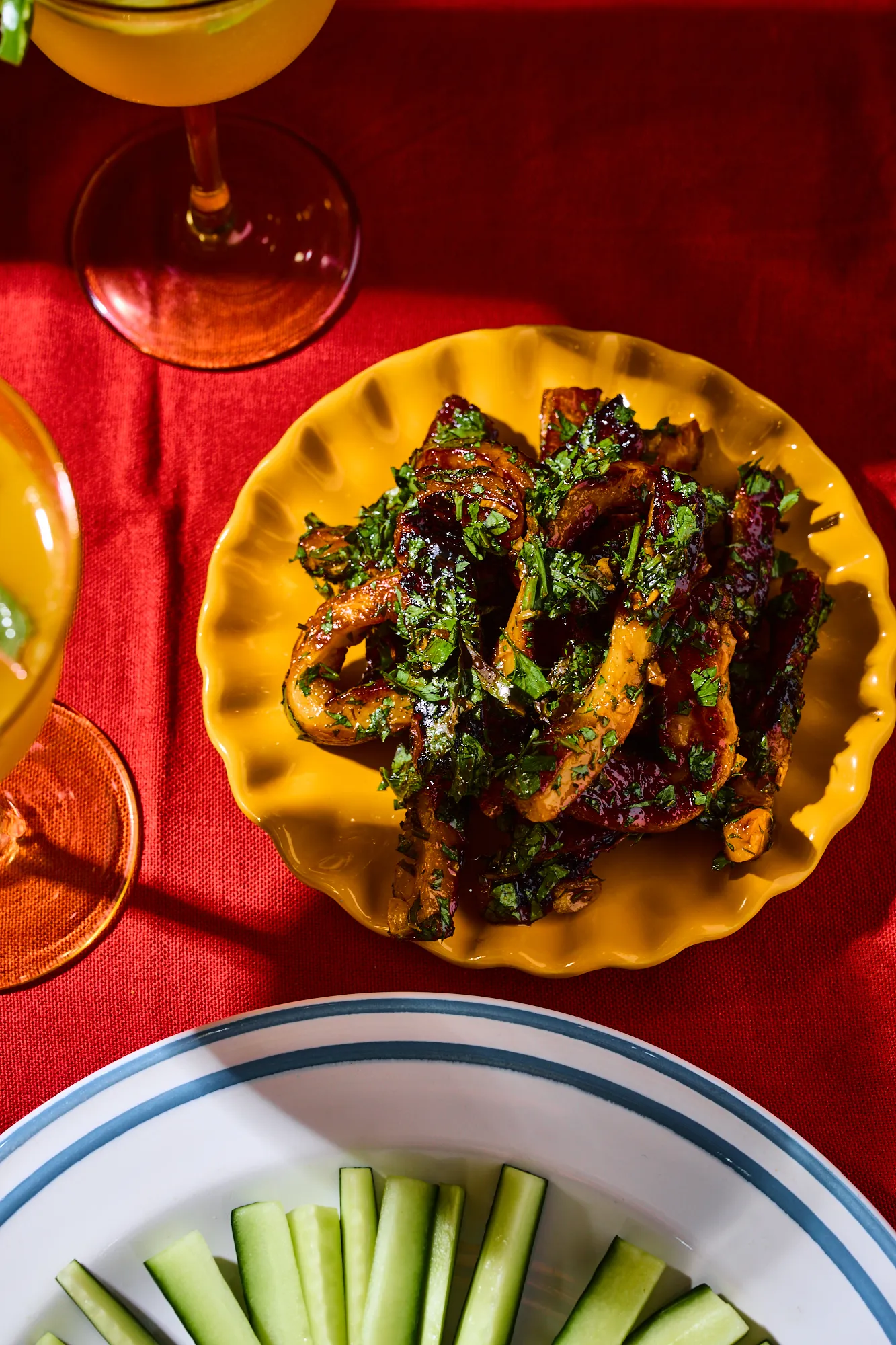 Mézes, chilis, klementines sült halloumi