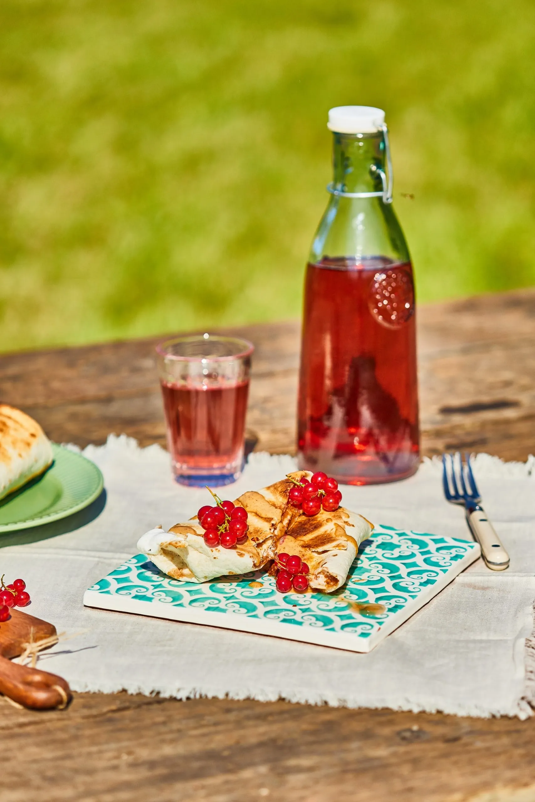 gyümölcsös grillezett tortilla