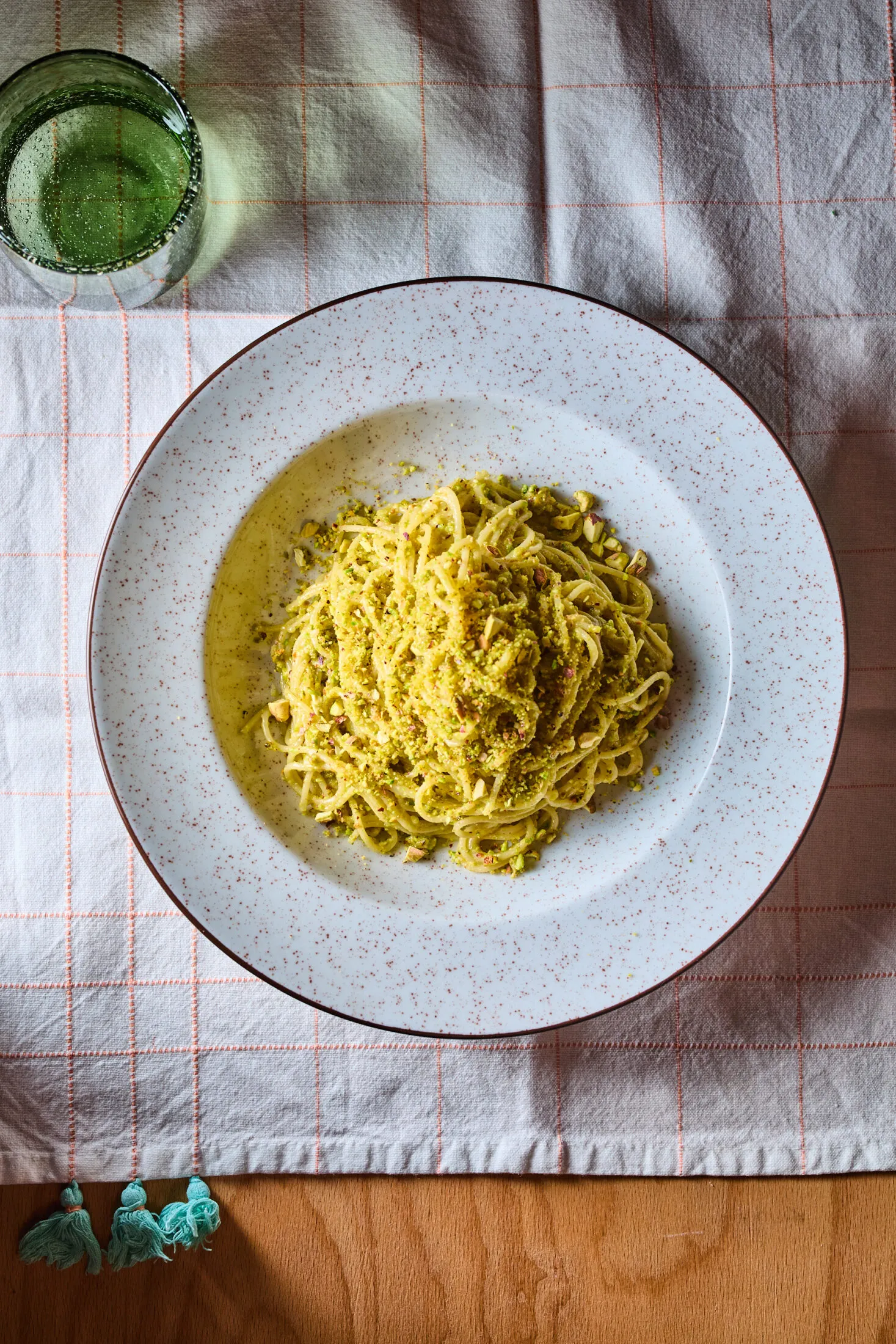 pisztáciás spagetti, gyors tészta