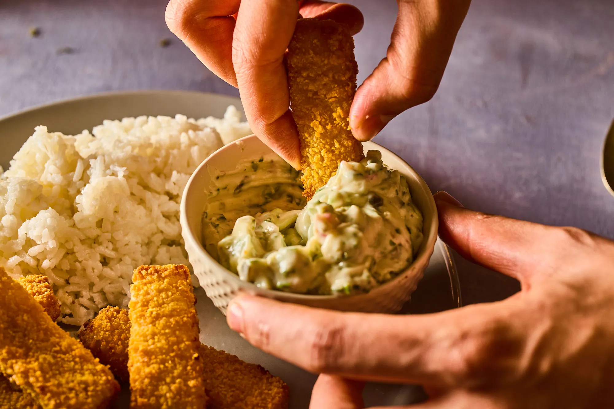 Remoulade, vagy más néven remulád mártás halrúddal és rizzsel