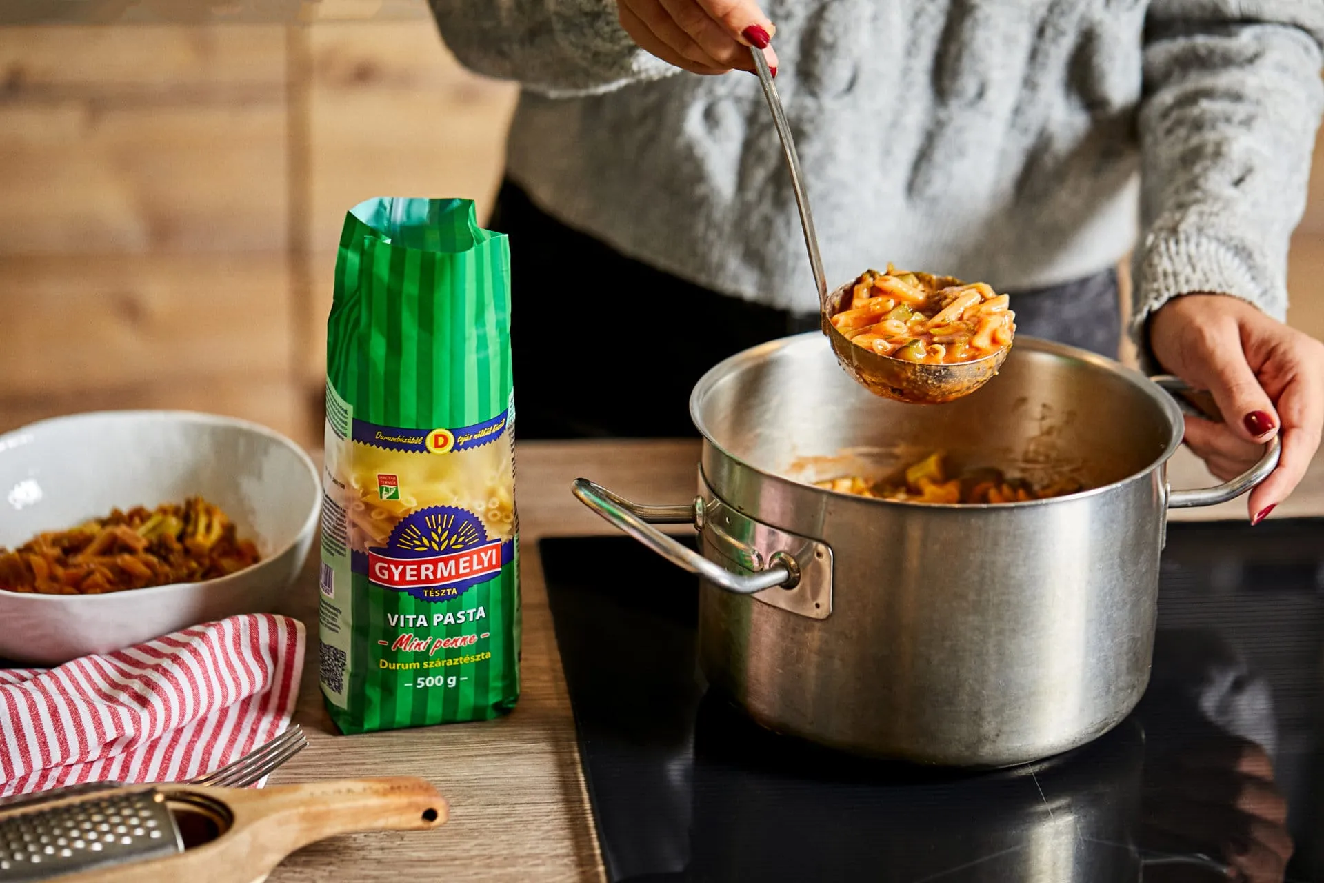 Zöldséges egylábasos penne