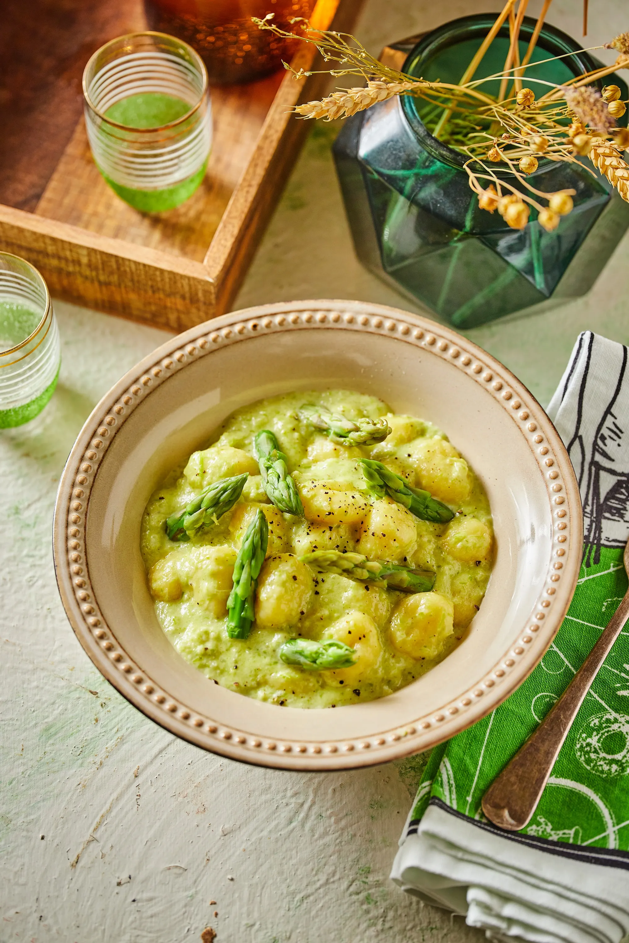 Spárgás-tejszínes gnocchi recept képpel