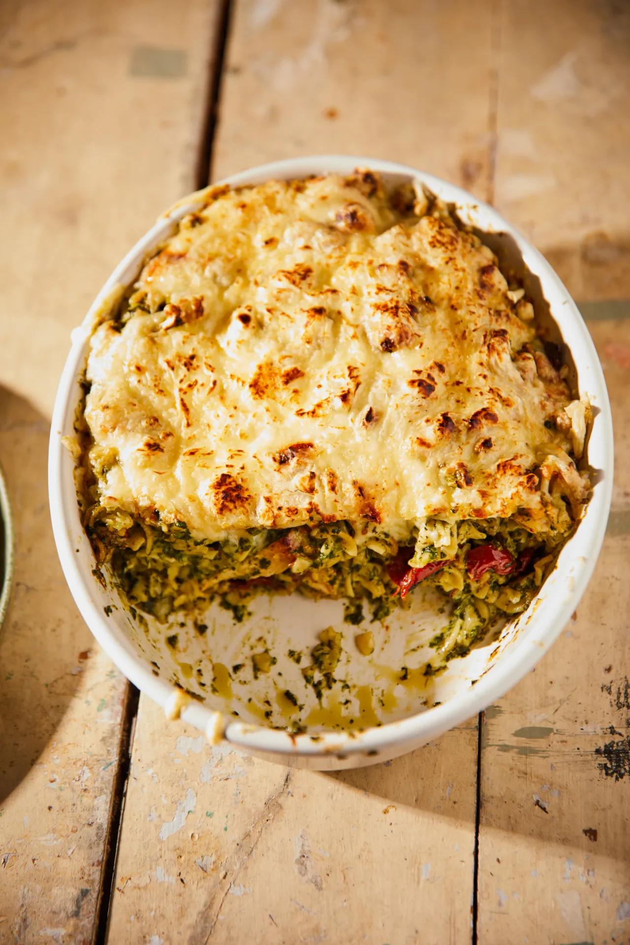 Spenótos-aszalt paradicsomos fusilli